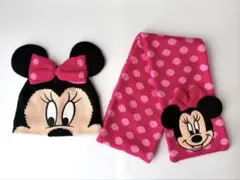 ディズニー　ミニーマウス　ニット帽 マフラー　２点セット