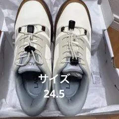 【新品未試着】男女兼用LAQUN 1秒で履けるスニーカーホワイト/ブラウン