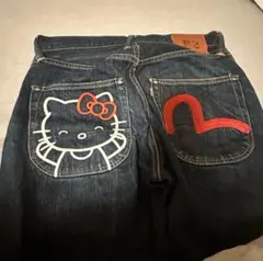 エヴィス ジーンズ ハローキティ カモメ ヤマネ №2 SIZE 38×35 エヴィス ジーンズ ハローキティ カモメ ヤマネ №2 SIZE 38×35