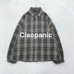 チャオパニック◇チェック柄シャツジャケット オーバーサイズ M グリーン系 ダボ