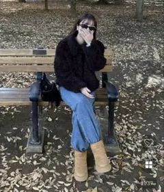 【最終セール】ボアセミクロップドファージャケット