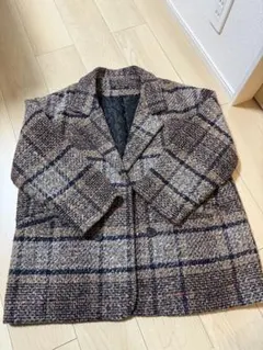 チェック柄　チェスターコート