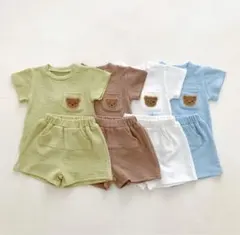 【新品】ワッフルクマ柄セットアップ