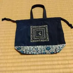 KINOKUNIYA ネイビー 花柄 ポーチ