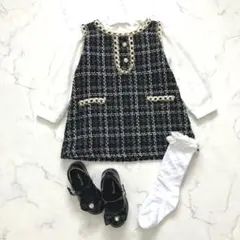 美品✨ツイードフォーマル4点セット 100 女の子　入園式　発表会　フォーマル
