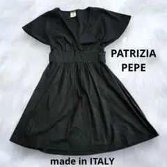 PATRIZIA PEPEワンピース　ギャザー　リボン　Ｖネック　フランス製