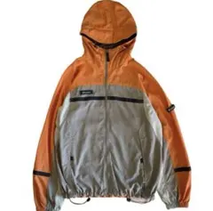 Columbia フード付きナイロンジャケット オレンジ/グレー