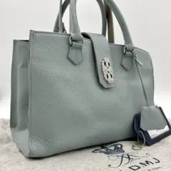 極美品　極希少　A.D.M.J スワロフスキー ハンドバッグ　ビジュー　かご 極美品✨A.D.M.J. ハンドバッグ 本革 ビジュー スワロフスキー