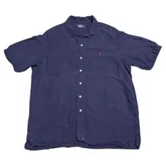 M！ 90s Ralph Lauren Shirt CALDWELL 紺 赤 馬 - メルカリ