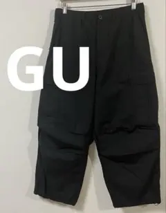 ジーユー　GU スーパーワイドカーゴパンツ　Mサイズ　ブラック　美品