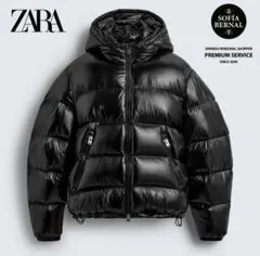 ZARA 撥水加工100％フェザーダウンジャケット フェザー撥水加工 ジャケット