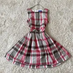 ブルーレーベルクレストブリッジ ノースリーブ サイドベルト フレアワンピース