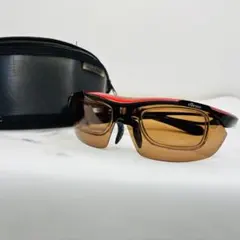 【美品】ellesse スポーツサングラス レッド ブラック 交換レンズ有のサムネイル