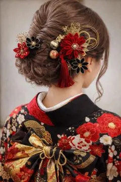 成人式　結婚式　七五三　つまみ細工　髪飾り　ヘッドドレス　ヘッドパーツ
