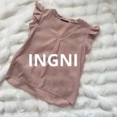 INGNI ピンク Vネック フリル袖 トップス　Mサイズ　イング
