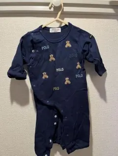 POLO ネイビー ロンパース F(50-70)
