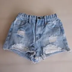 SHEIN ダメージ加工ハーフパンツ 8-9Y