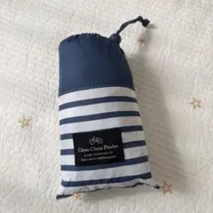 Chou Chou Pocheボーダー　雨　自転車　ロング丈 レインコート　美品