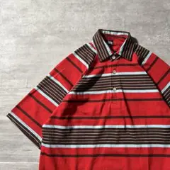 【アメリカ製、オールドステューシー】ボーダーポロシャツ古着90s横ノリストリート