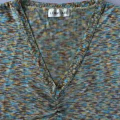 LENACLARE Vネック サマーニット 半袖 カットソーのサムネイル
