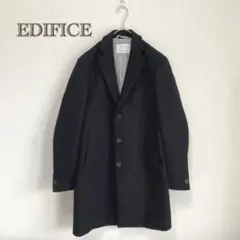 【EDIFICE】チェスターコート ウール100%【44】ロングコート メンズ