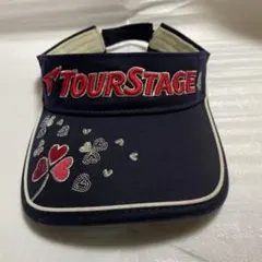 TOURSTAGE ネイビー バイザー ハート刺繍