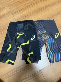 ASICS FINA認証 競泳水着 多色ストライプ - メルカリ