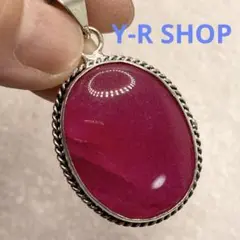 天然石★ルビーのアンティーク調ペンダントトップ★レディースメンズシルバー925