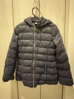 フード付きダウンコート 12歳用 ネイビー