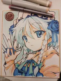 東方プロジェクト　比那名居天子　手書き色紙 東方プロジェクト 比那名居天子 手書き色紙 - メルカリ