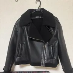 ブラックジャケット　ムートンコート