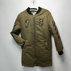 C.L Plus 刺繍付き中綿 オリーブロングコート