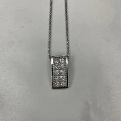 シルバー 長方形ペンダントネックレス　卒園　入園　卒業　入学