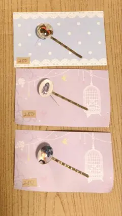 ハンドメイド ヘアピン ピン フェザー 蝶 羽 人形