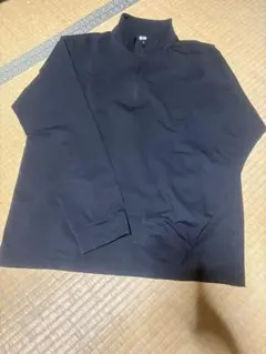 【訳あり】ユニクロ ドライEX UVカットハーフジップTシャツ ブラック Lのサムネイル