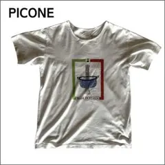 PICONE 半袖Tシャツ 綿100% イタリアプリント 白 M相当のサムネイル