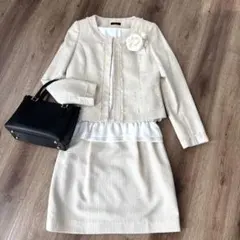 avv ツイードノーカラージャケット&ワンピースセット　セレモニー・入園　入学