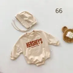 セール【新品】　クリーム66サイズ　ハーシーズ セット ロンパース 韓国子供服
