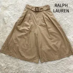 ラルフローレン　ガウチョパンツ　ワイドレッグパンツ　チノ　ベルト　ベージュ　4