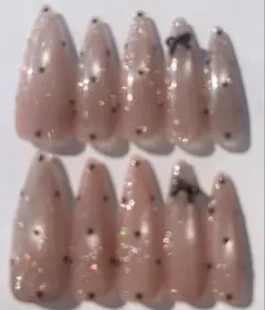 ちゅるんピンク×ハート♡マグネット×フラッシュ韓国ガーリーネイルチップ 現品