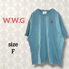 W.W.G【F】コットンバックプリントT ワンポイント ゆったり くすみカラーのサムネイル