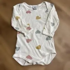 【74】12M PETIT BATEAU ハート柄ロンパース