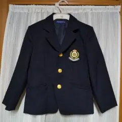 ネイビー ボタン付きジャケット エンブレム付き