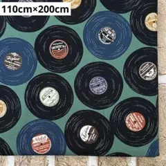 オックス生地 レコード グリーン 110cm×200cm