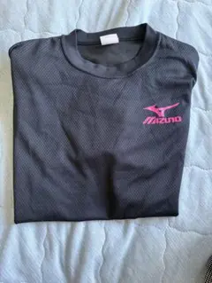 Mizuno メッシュスポーツTシャツ M 黒/ピンク