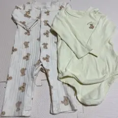 アプレレクール クマ柄 ロンパース 70㎝&ボディスーツ80㎝2点