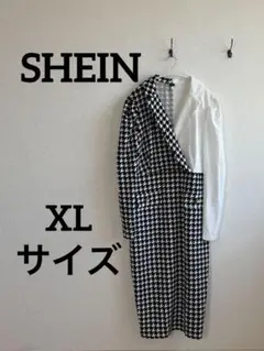 SHEIN ハウンドトゥース柄 1XL ドレス　【XLサイズ】 千鳥格子