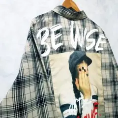 【新品】カジュアル　長袖シャツ　チェック柄　4L　ベージュ　大きいサイズ　メンズ