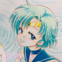 ◆手描きイラスト セーラーマーキュリー A4◆水野亜美