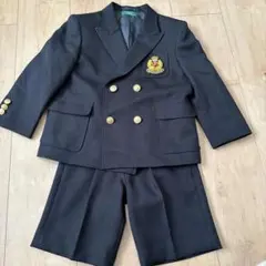 ネイビー ダブルブレスト ジャケットとショートパンツ セット